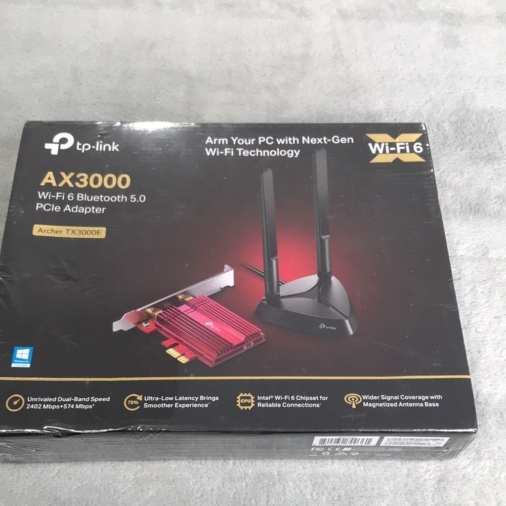 TP-Link WiFi 6 AX3000 PCIe WiFi Card Up to 2400Mbps Bluetooth 5.0 - SEALED